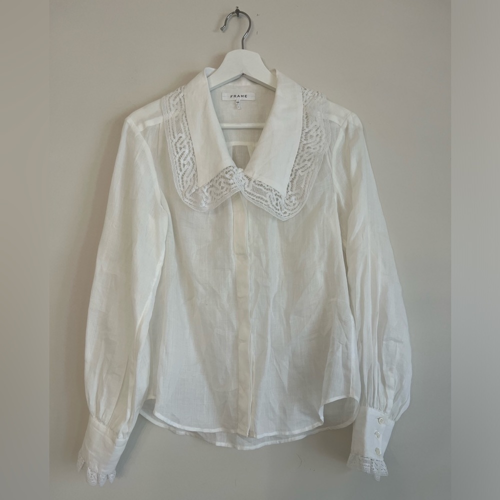 FRAME Peter Pan blouse white small